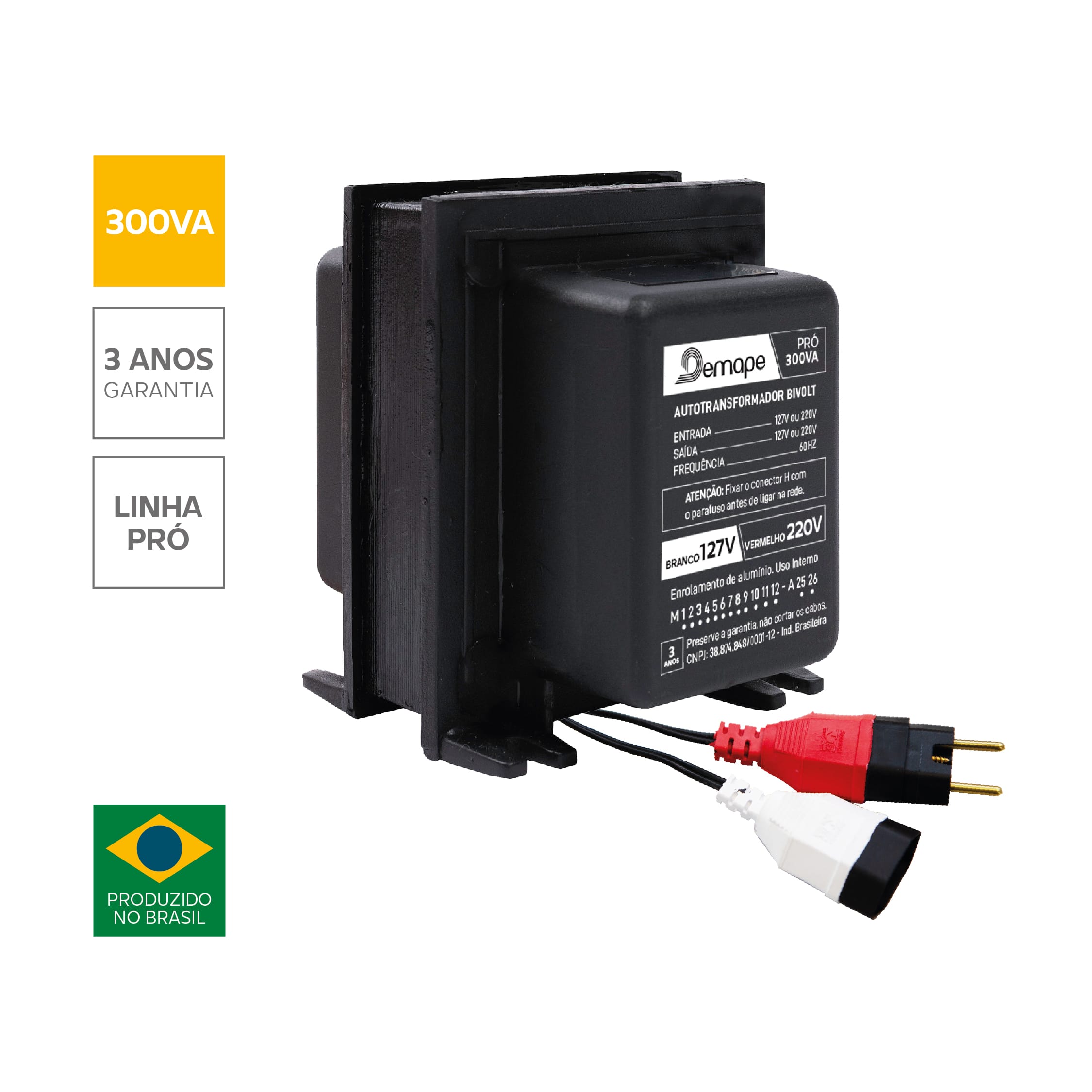 Auto transformador 300 VA 110-220 V Demape PRO