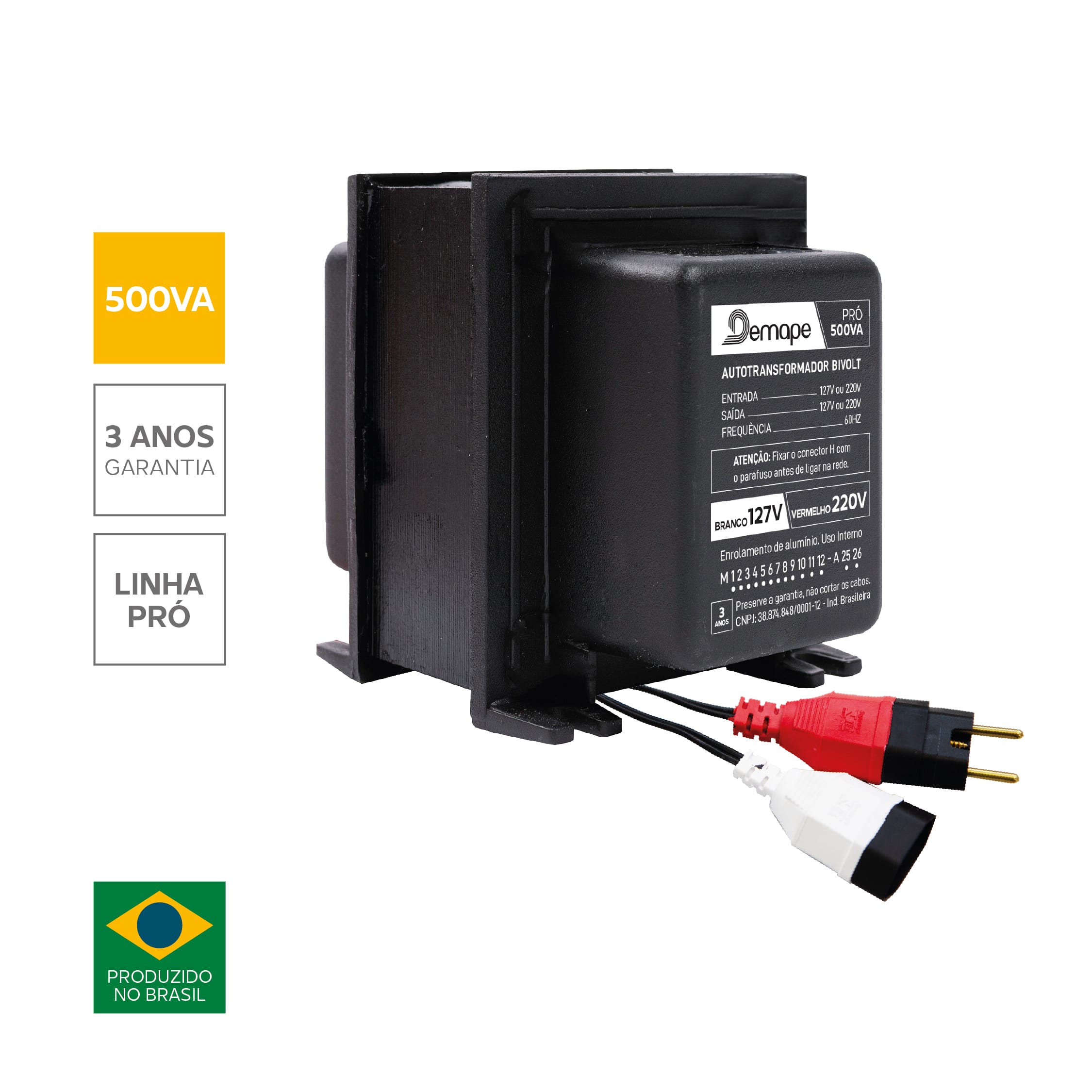 Auto transformador 500 VA 110-220 V Demape PRO