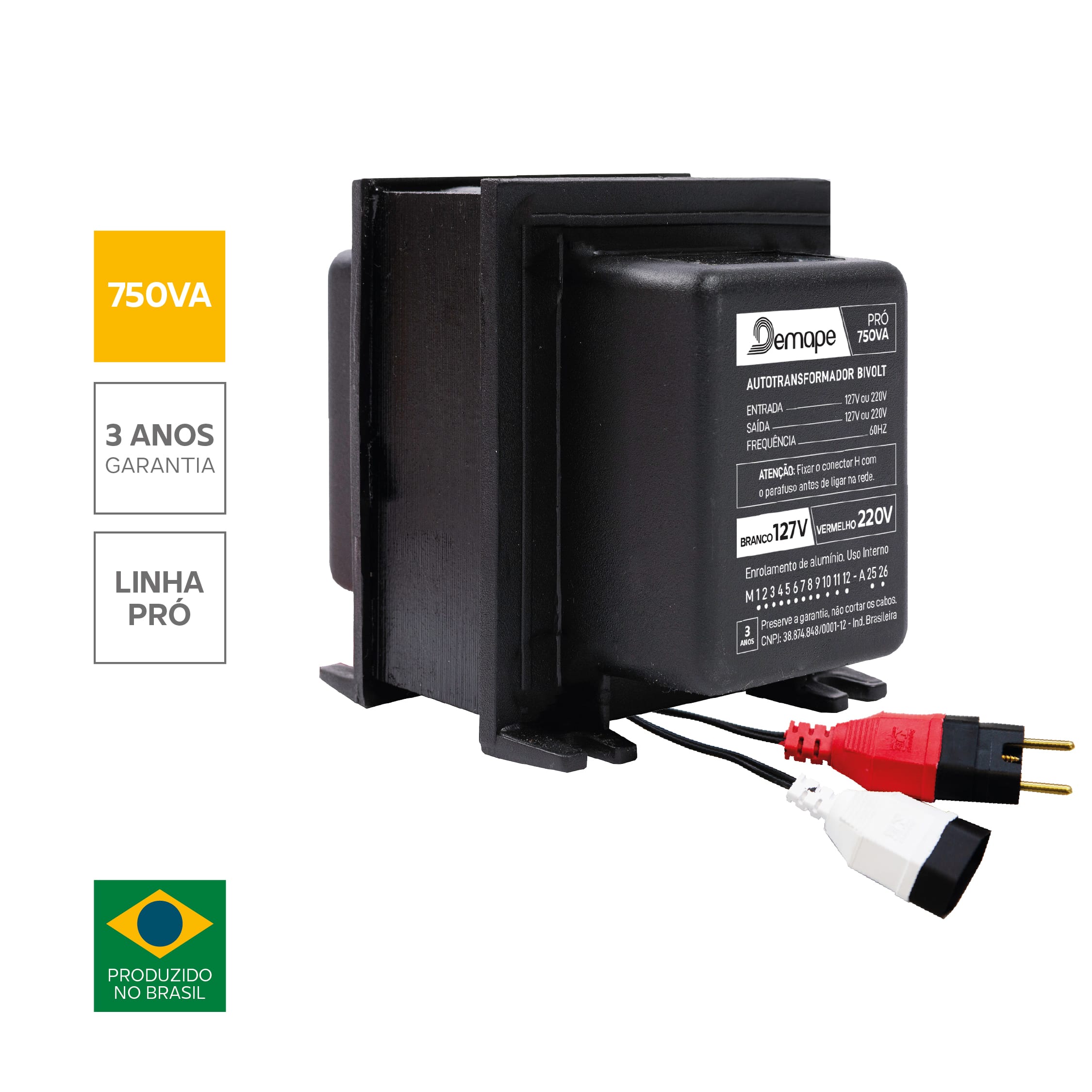 Auto transformador 750 VA 110-220 V Demape PRO