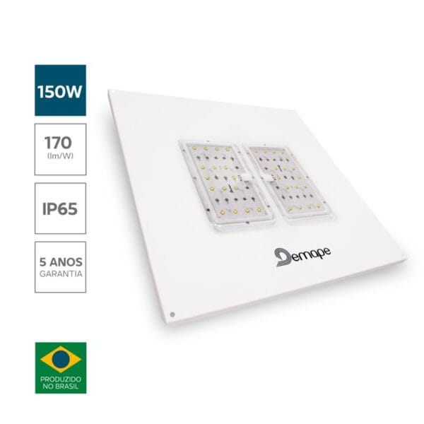Luminária-para-Posto-de-Combustível-LED-150W-LenteDupla_Demape Luminária LED para Posto de Combustível 150W