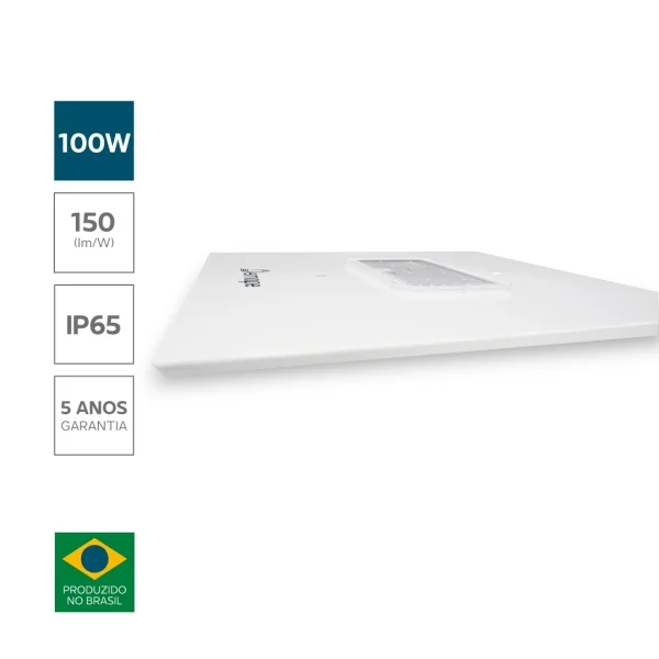 Luminária LED para Posto de Combustível 100W Demape Lateral Luminária LED para Posto de Combustível 100W