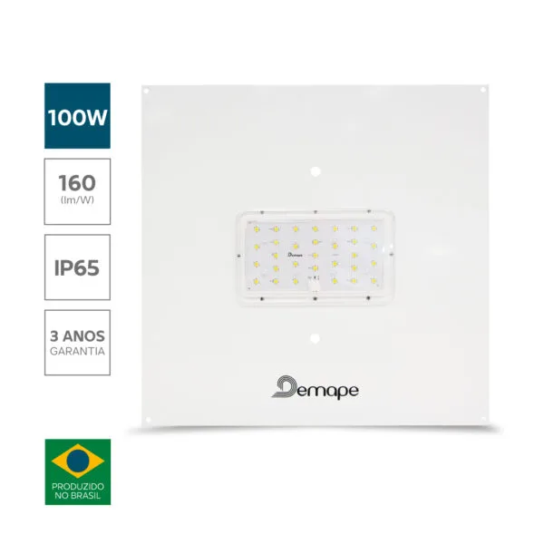 Luminária-para-Posto-de-Combustível-LED-100W-Demape Luminária LED para Posto de Combustível 100W