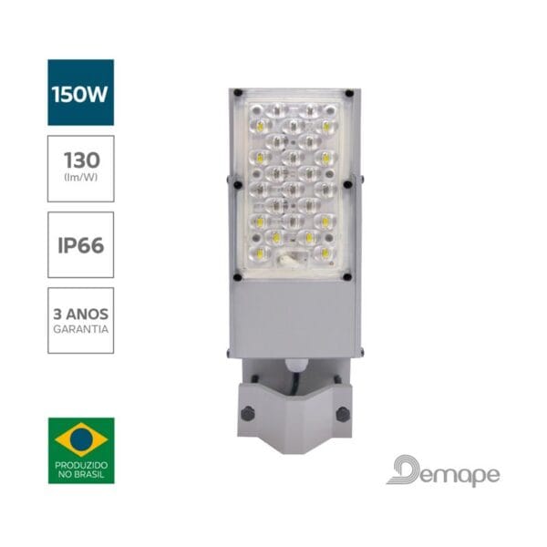 Luminária-LED-150W-Demape-PS Luminária LED 150W Demape Parking Station