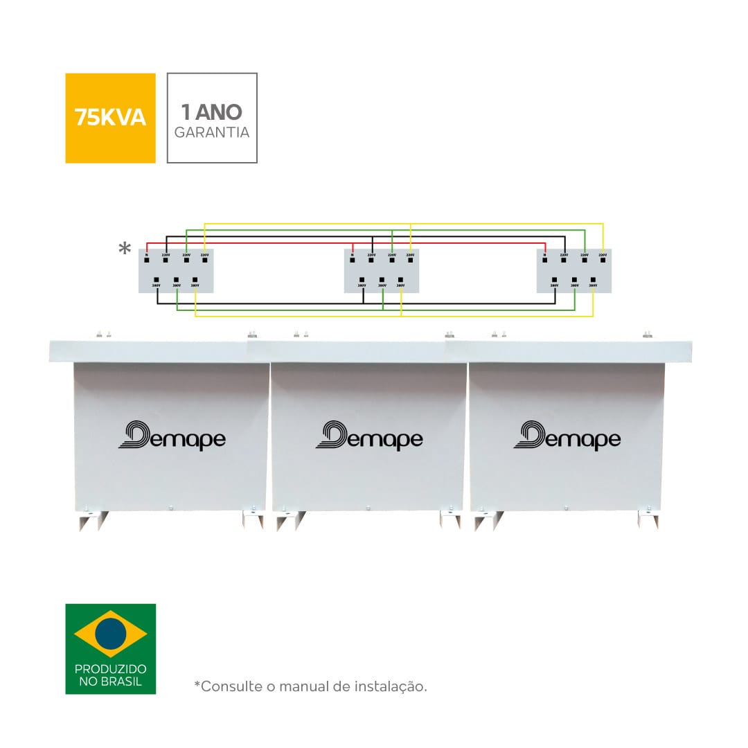 Auto transformador a seco trifásico 75 kVA 220-380 V IP54 Demape