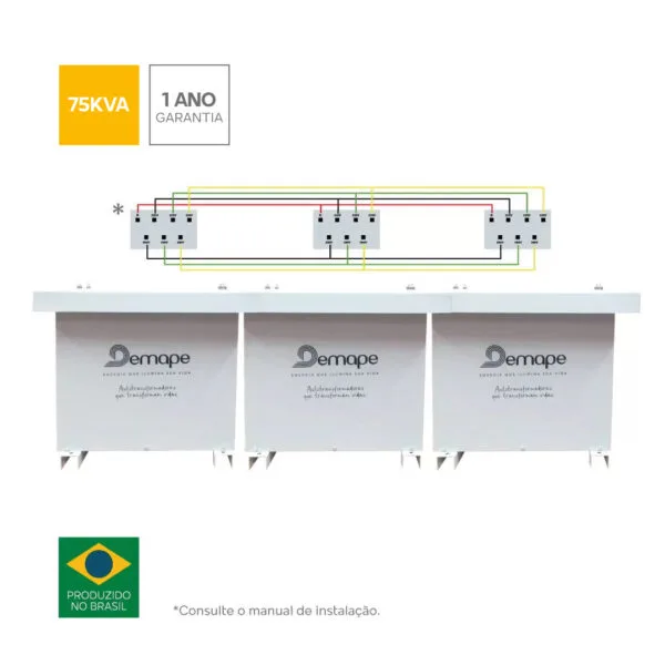 Autotransformador-Trifásico-75kva-IP54 Transformador 75 kVA Trifásico Demape