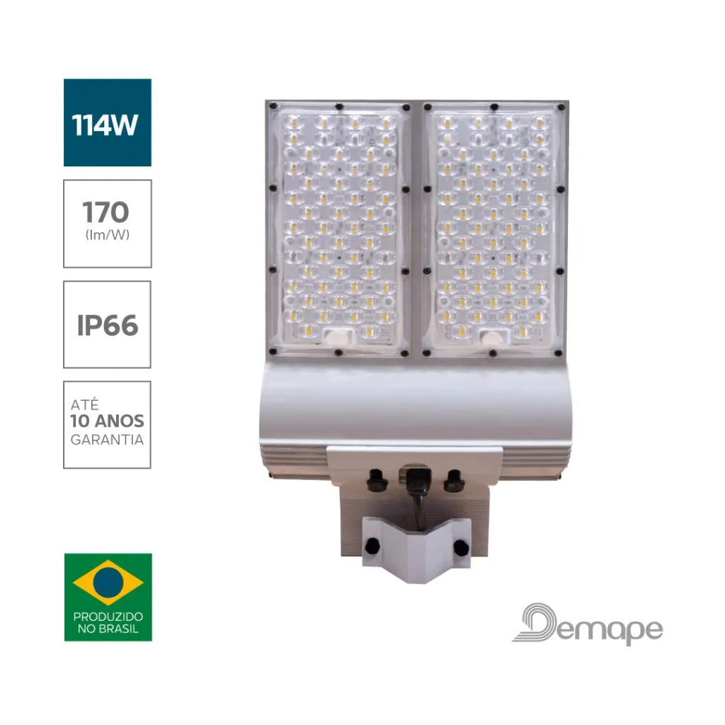 Luminária Pública LED 114W Demape Courbe 8