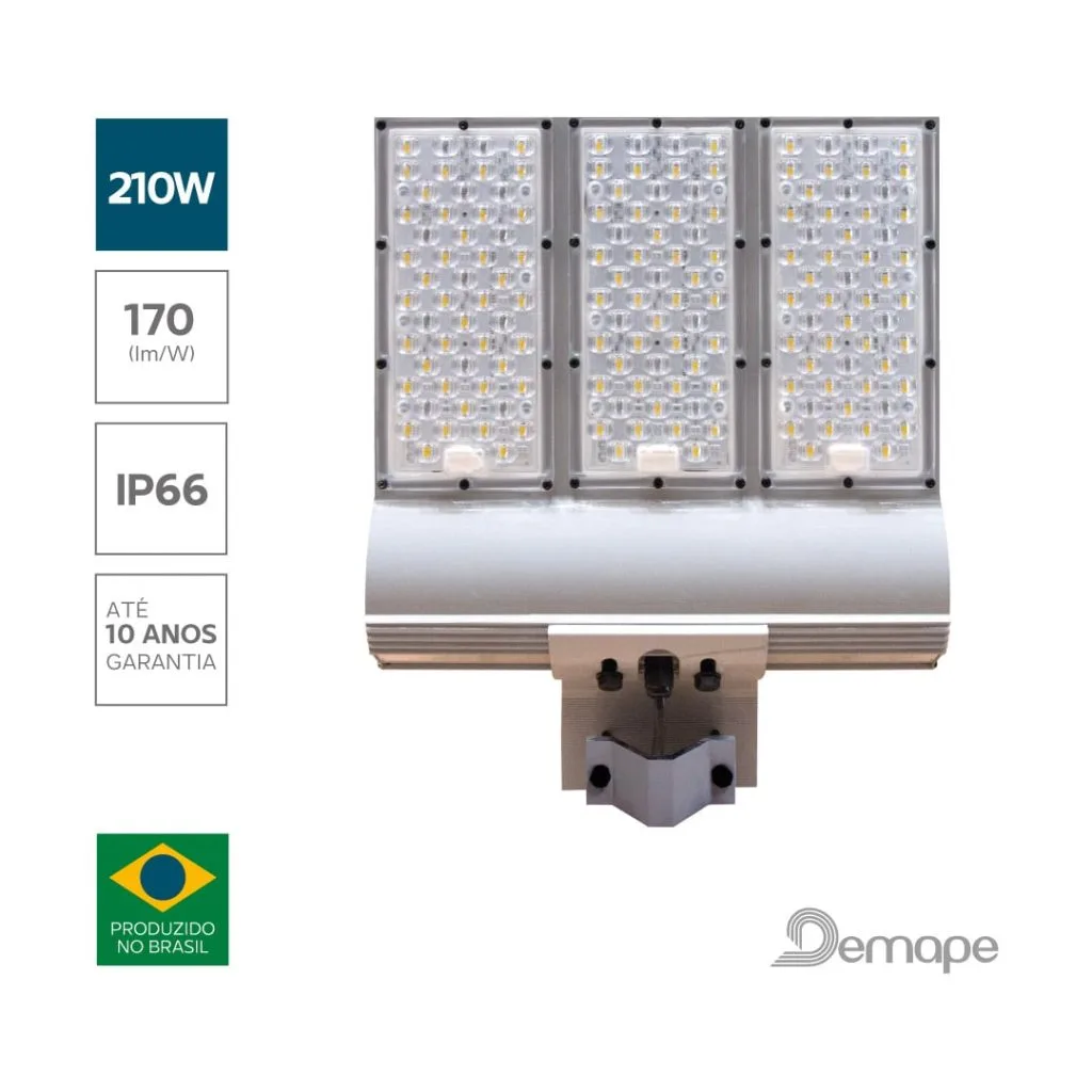 Luminária Pública LED 210W Demape Courbe 8