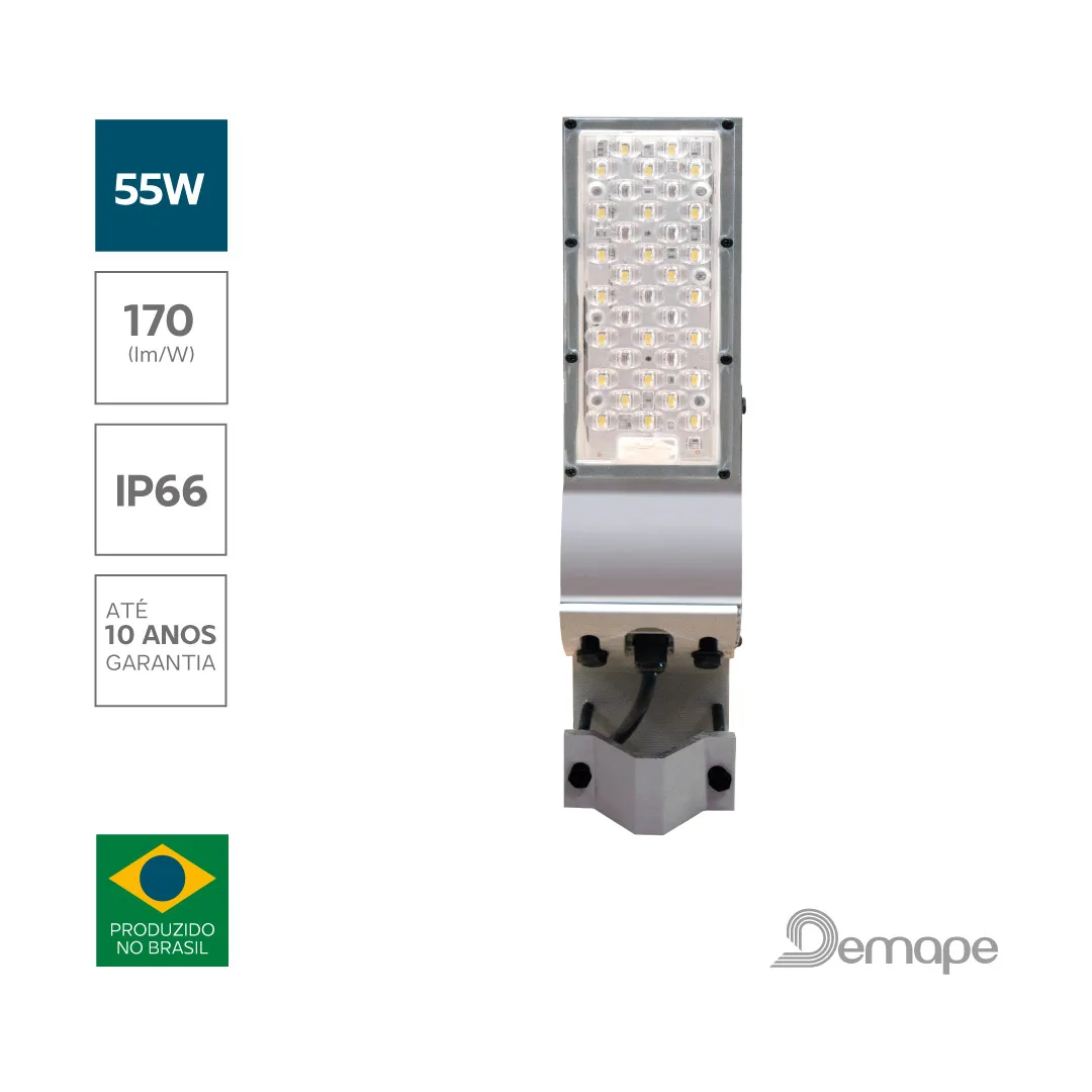 Luminária Pública LED 55W Demape Courbe 8