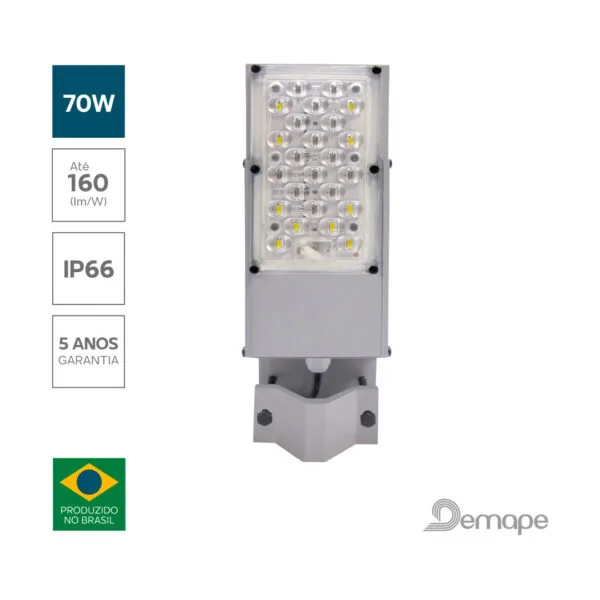 Luminária Pública LED 70W Demape Courbe 9 Luminária Pública LED 70W Demape Courbe 9