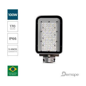 Luminária Pública LED 100W Demape C9 Vidro