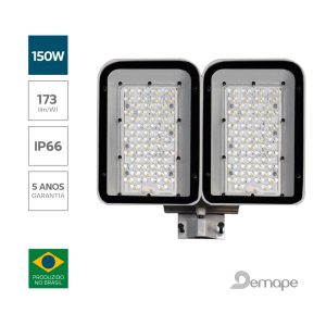 Luminária Pública LED 150W Demape C9 Vidro