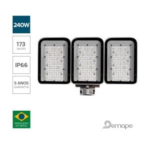 Luminária Pública LED 240W Demape C9 Vidro