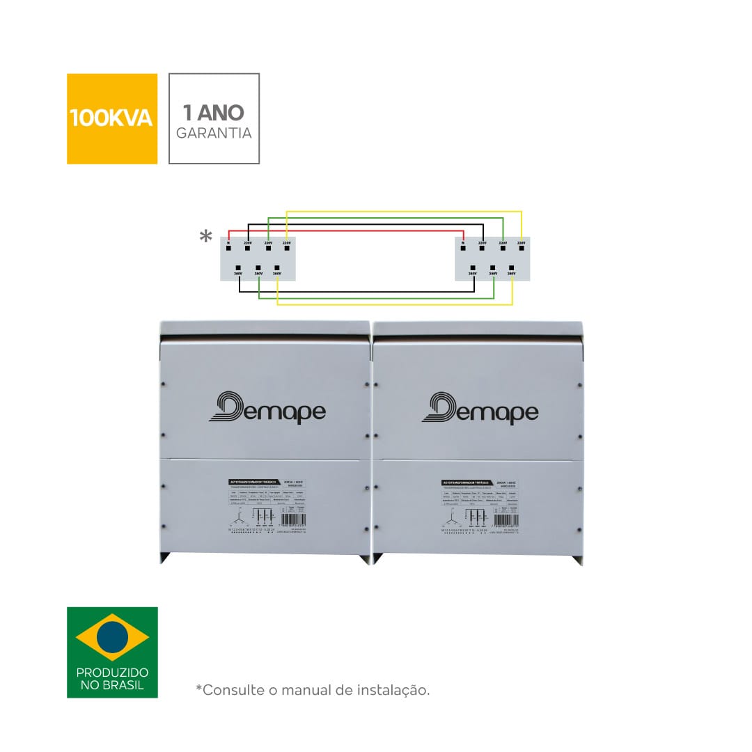 Auto transformador a seco trifásico 100 kVA 220-380 V IP00 Demape