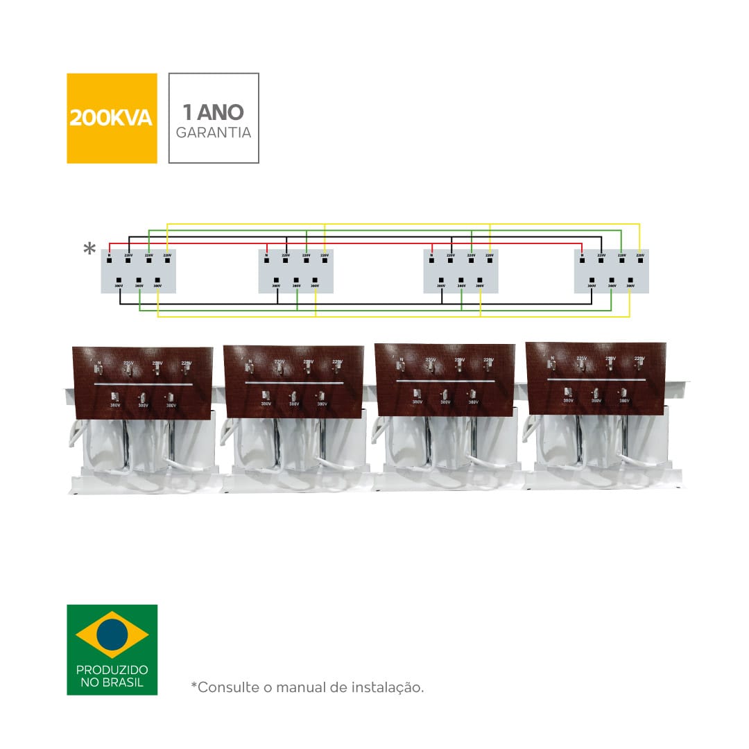 Auto transformador a seco trifásico 200 kVA 220-380 V IP00 Demape