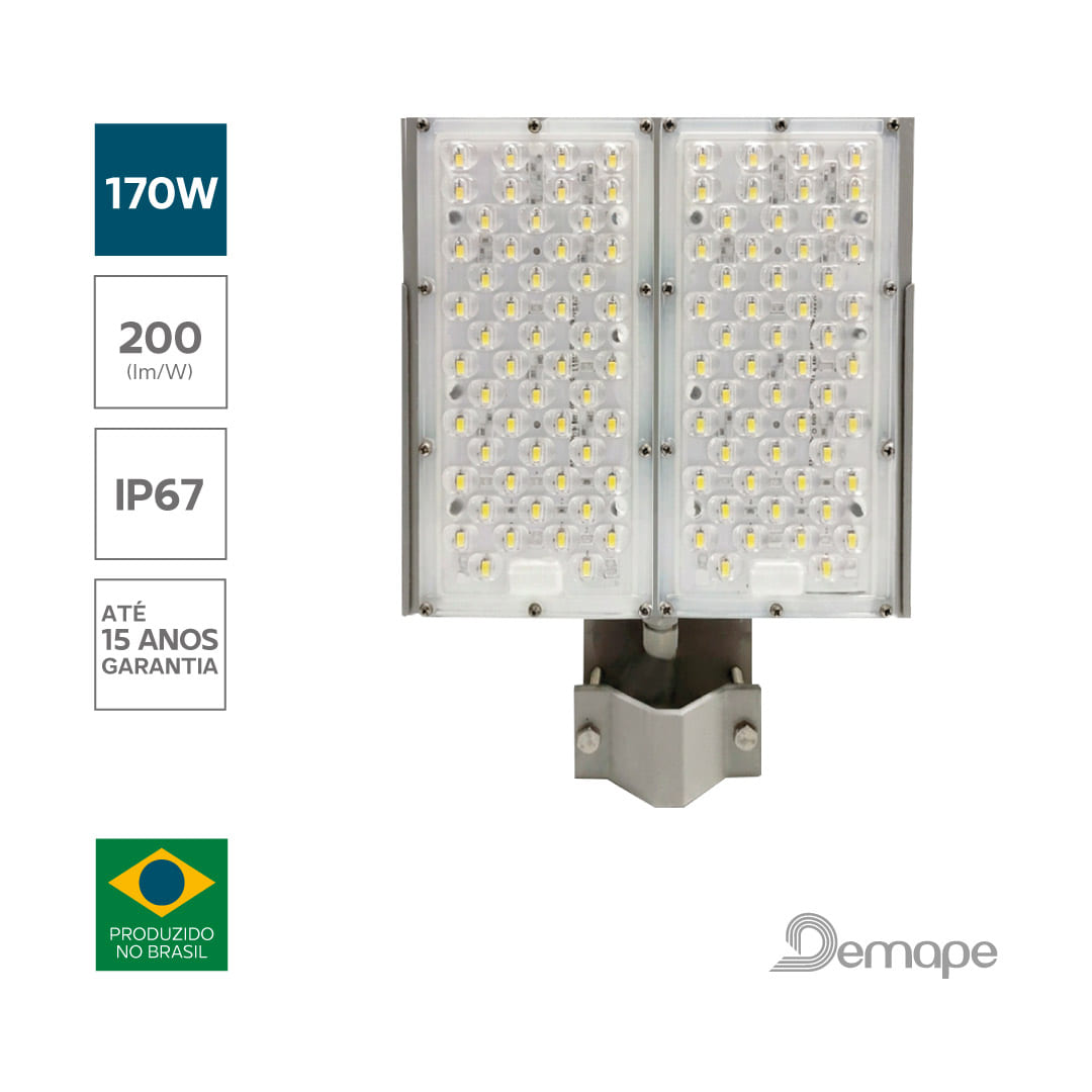 Luminária Pública LED Wave 170W Demape INMETRO PROCEL