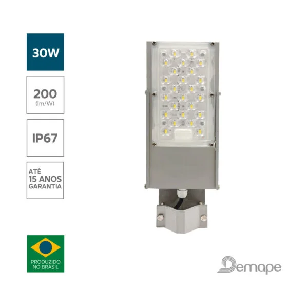 Luminária Pública LED Wave 30W Demape INMETRO PROCEL