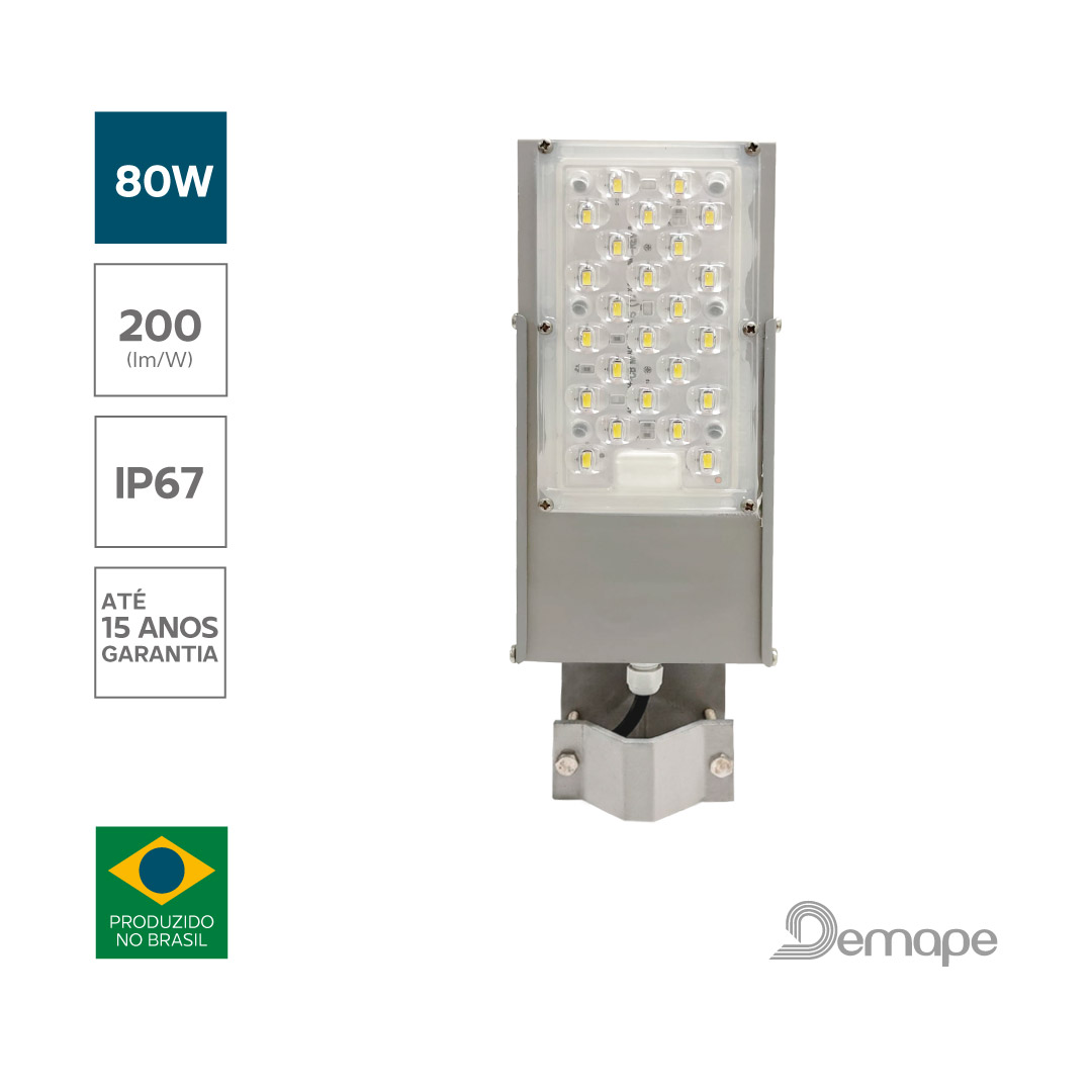 Luminária Pública LED Wave 80W Demape INMETRO PROCEL